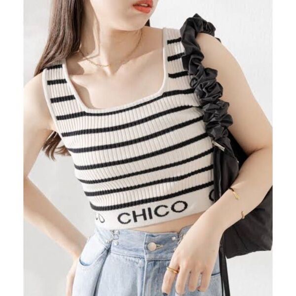CHICO ボーダータンクトップ タンクトップ ノースリーブ