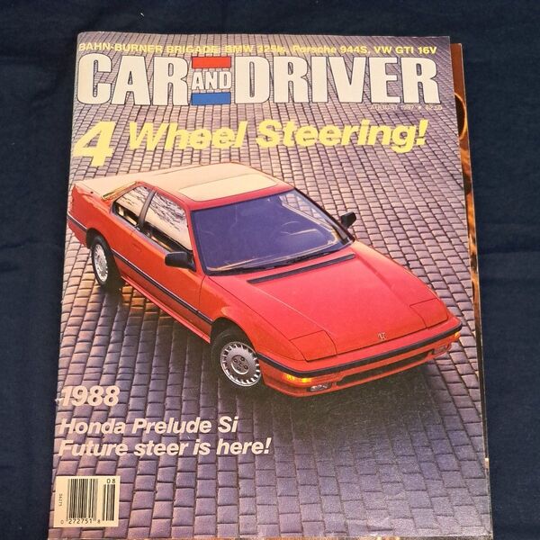 古雑誌 英語版 CAR and DRIVER 1988年 HONDA PRELUDE 4WS 記事