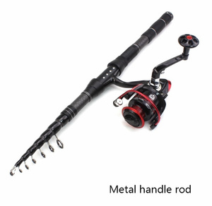 【選べる5サイズ】釣り Metal handle rod 多機能 セット カーボンファイバー 伸縮 釣竿 ポータブル スピニング ロッド リール M717