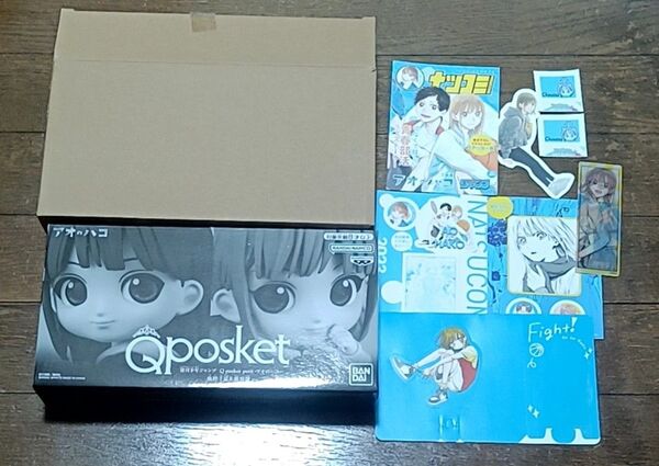 アオのハコ 鹿野千夏蝶野雛 応募者全員サービスフィギュア Qposket 全サ おまけ付き ステッカー他