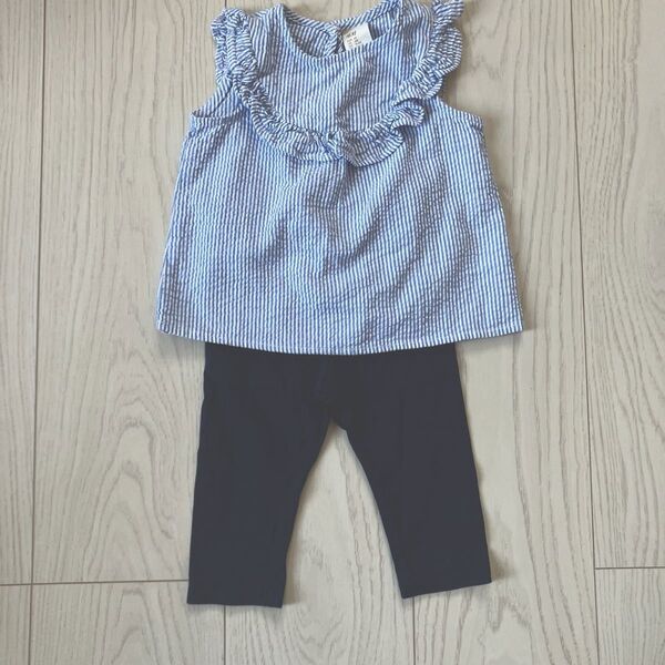 H&M ベビー服 セットアップ ノースリーブトップス&レギンス