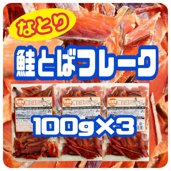 ◆現品限り・激安【なとり・お徳用/鮭とばフレーク・アウトレット】100g ×3袋