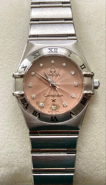 OMEGA オメガ コンステレーション 12Pダイヤ ピンクギョーシェ彫文字盤 極美品