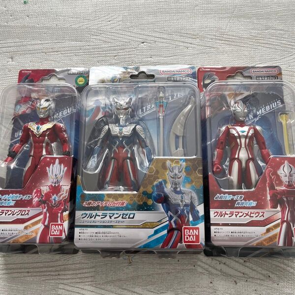 ウルトラアクションフィギュア ウルトラマンゼロ ウルトラマンレグロス ウルトラマンメビウス 3個セット バンダイ