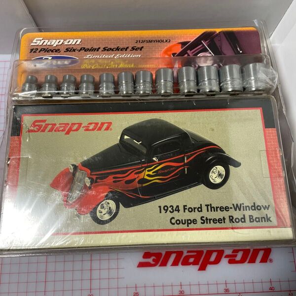 Snap-on 3/8"sq 12pc 6point socket set 1934フォードクーペダイキャストバンク付 限定品