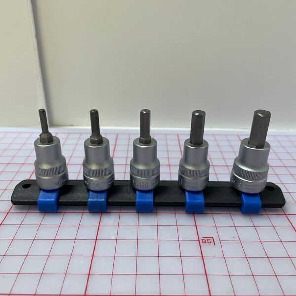HAZET 3/8"sqヘックスビットソケット5pcセット旧モデル8801K3・4・5・6・8mm