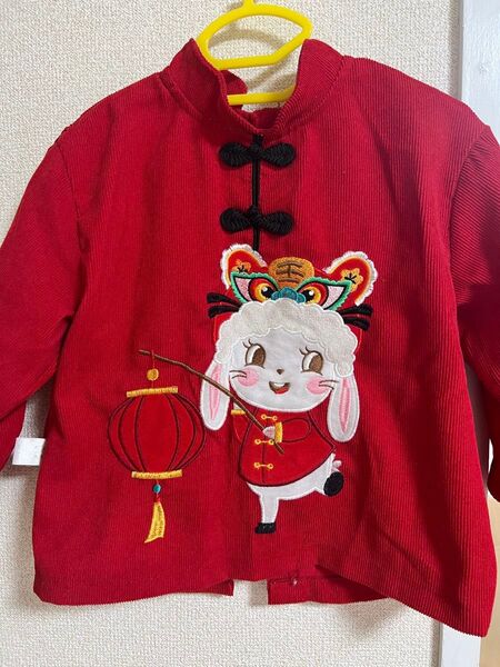 子供服 チャイナ服 レッド 90サイズ相当
