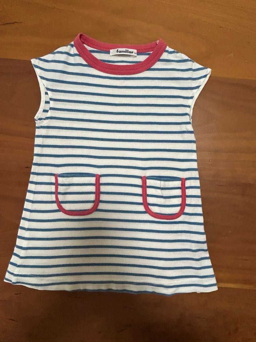 ファミリア　ボーダーワンピース　90