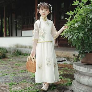 中華服漢服 チャイナドレス ワンピース コスプレ衣装 キッズ140cm