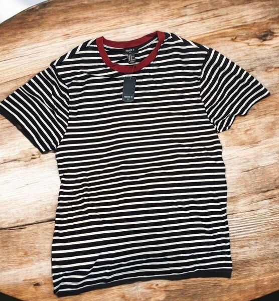 FOREVER 21 未使用 オーバーサイズ ストライプ 半袖Tシャツ M
