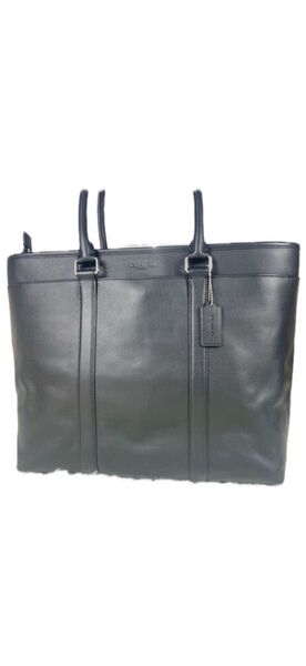 コーチ COACH メトロポリタン トートバッグ A4収納可 肩掛け メンズ ビジネス レザー 本革 ブラック 黒 ロゴ型押し