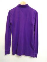 Ralph Lauren ラルフローレン コットン長袖ポロシャツ 胸ロゴ メンズS 170/92A 紫 良品正規_画像8