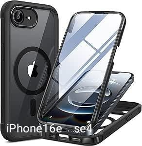 【未使用】Miracase iPhone 16E ケース MagSafe対応 あいふおん16e スマホケース 2025 黒