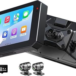 【未使用】MT5 バイク用ドライブレコーダー バイク ナビ CarPlay/Android Auto対応 64GBストレージ内蔵