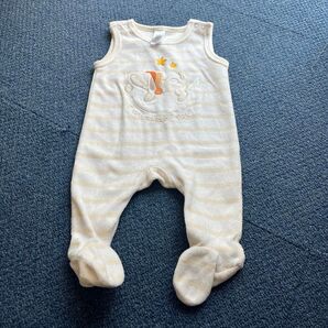 SNOOPY ベビー服 ロンパース カバーオール 62 ベージュ