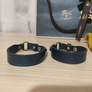IL BISONTE レザーブレスレット ネイビー 2個セット