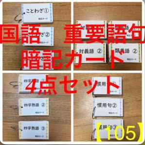 【中学受験】国語重要語句暗記カード4点セット《カット前》