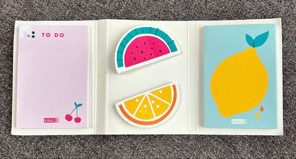 kikki.K キッキケイ 付箋 ミニ付箋 メモ帳 フルーツ スイカ レモン オレンジ さくらんぼ チェリー 北欧 かわいい