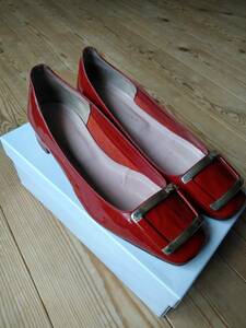  used FABIO RUSCONI Italy bookbinding leather enamel pumps size 38( approximately 24.5cm) fabio rusko-ni