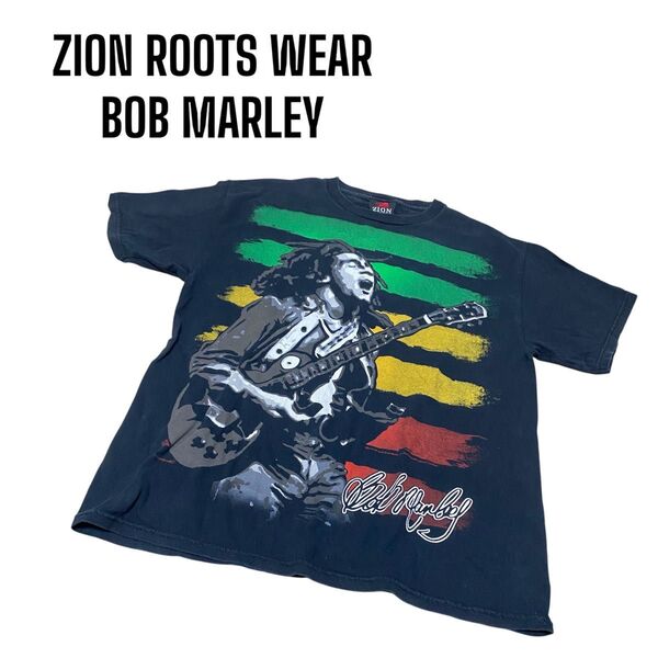 〈送料無料〉ZION ROOTS WEAR ボブ・マーリー Tシャツ ブラック M 古着
