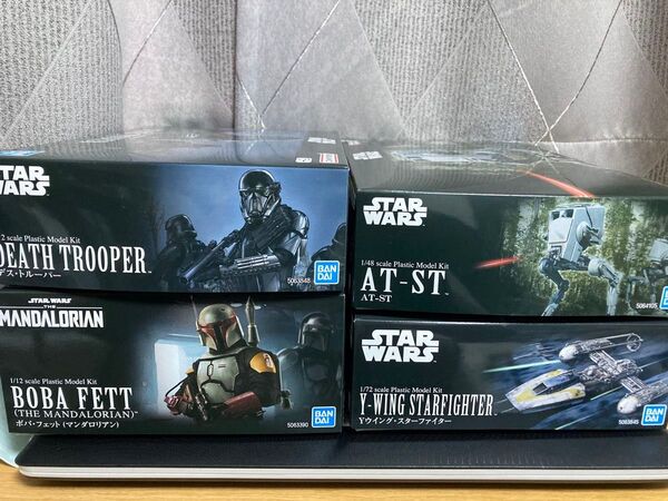 バンダイ スターウォーズ プラモデル 4点セット AT-ST Yウイングスターファイター ボバフェット デストルーパー 未組み立て