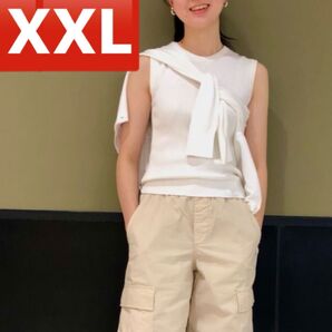 ユニクロ フレンチスリーブセーター XXL ホワイト