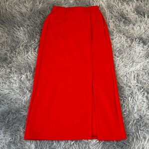 スカート ロングスカート ロング シンプル オレンジ