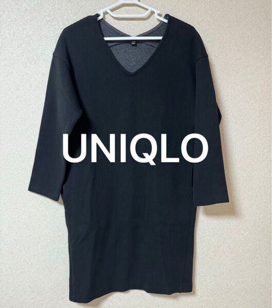 UNIQLO ユニクロ ダブルフェイスVネックワンピース(長袖) ワンピース