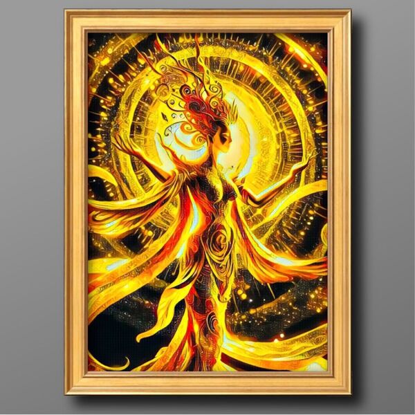 幸福の女神 額縁付き 開運風水ヒーリング 絵画グラフィックアート