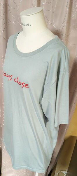 セール最終日★GWセール★更に♪お値下げ★水色半袖Tシャツ ロゴ入り 3L メンズ