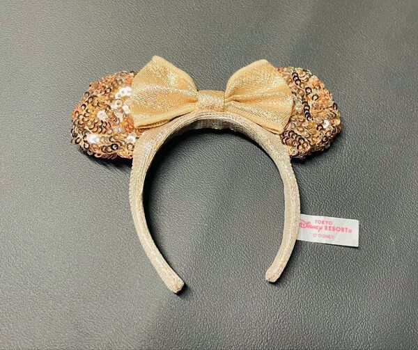 ディズニー ミニーマウス カチューシャ ピンクゴールド スパンコール