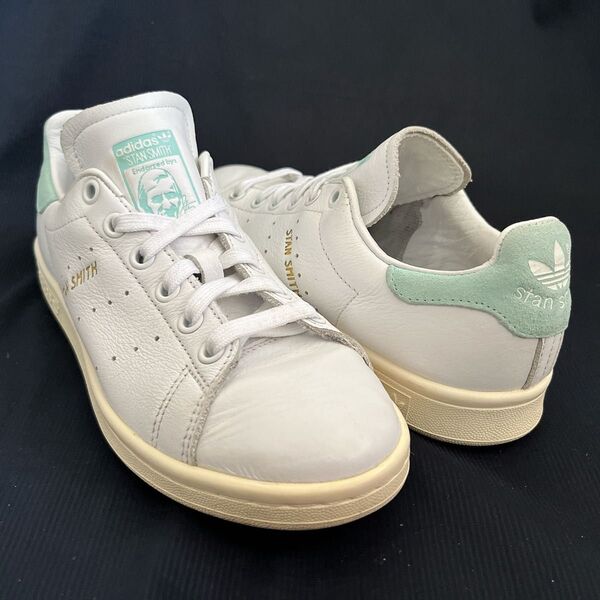 アディダス adidas スタンスミス ホワイト/エナジーアクア 白/水色 BZ0461 天然皮革 23cm