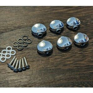 ペグボタン 6個 サークルミニボタン クローム