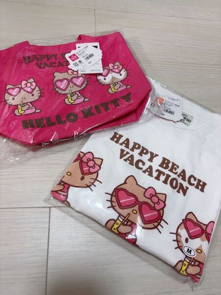 【完売品】3連日焼けキティTシャツ&ミニトートバッグ2点セット