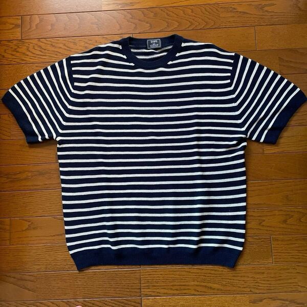 【未使用美品】 ships シップス SAFILIN リネン ニット Tシャツ 19SS 春 夏 ボーダー