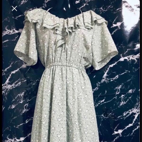 美品 ロペピクニック ロングワンピース 女子会 帰省など 花柄 ミントグリーン