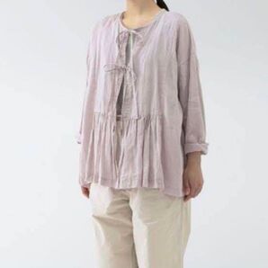 【nest Robe】ネストローブ リネン 2WAY リボンブラウス ピンク 日本製