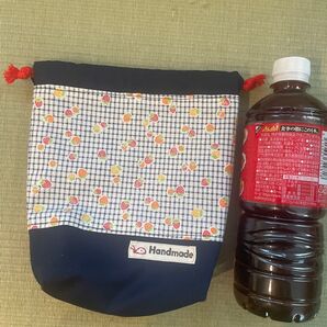 ハンドメイドイチゴ柄巾着 給食袋 コップ袋