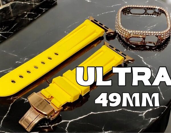 Ultra 49mm アップルウォッチ ケースキラキラ カスタム カバー Apple Watch ウルトラ2 メンズ レディース