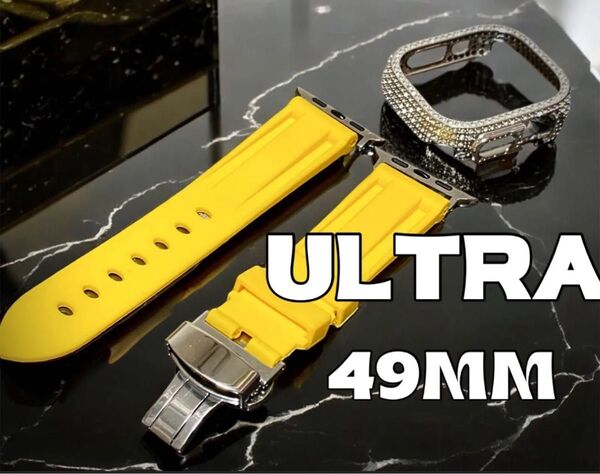 Ultra 49mm アップルウォッチ ケースキラキラ カスタム カバー Apple Watch ウルトラ 2 メンズ レディース