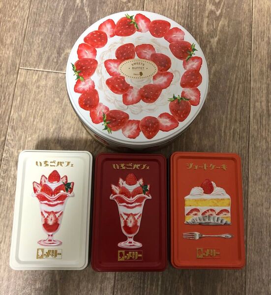 メリーチョコレート いちごパフェ ショートケーキ 缶のみ