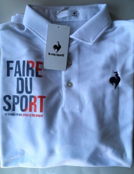 【ルコック/le coq sportif】GOLF メンズ半袖ポロシャツ・M・白(未使用・未着用品)