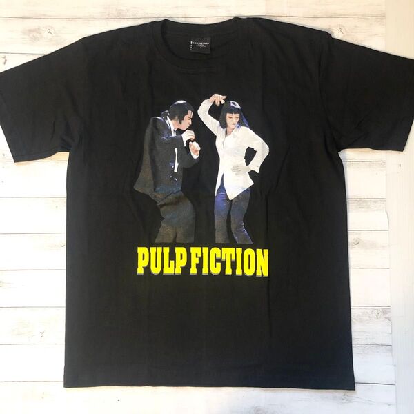 パルプフィクション ジョントラヴォルタ ユマサーマン L ムービーTシャツ ブラック