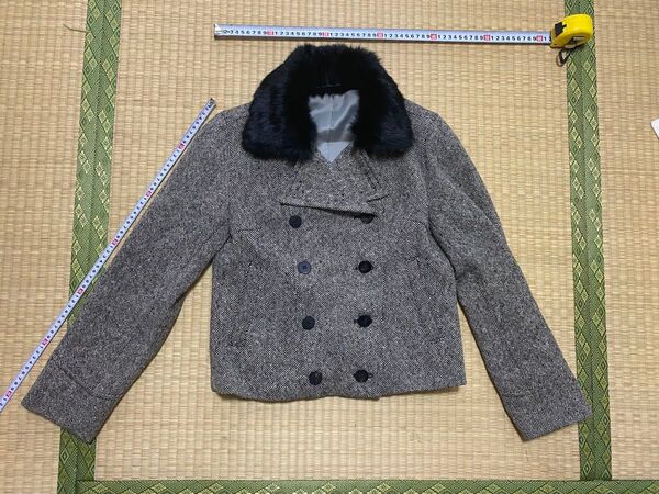 J.PRESS レディース Pコートピーコート ダブル ジャケット リアルファー 日本製 Mサイズ相当