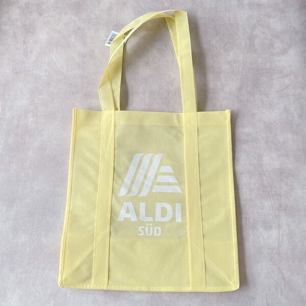 ALDI【ドイツ大人気スーパー】アルディ ショップバッグ トートバッグ 黄色 トートバッグ