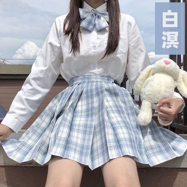 JK制服スカート 2点セット サイズS 女子高校生 プリーツスカート リボン付き