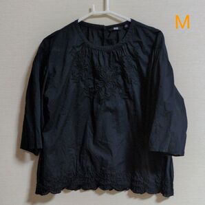 コットンエンブロイダリーブラウス(七分袖)