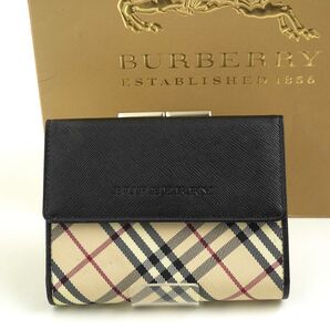 新品未使用 BURBERRY ミニ財布 ノバチェック がま口 折り財布