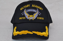 バトルシップキャップ　MILITARY ACADEMY ブラック SL新品COMMANDER刺繍エンブロイダー_画像2