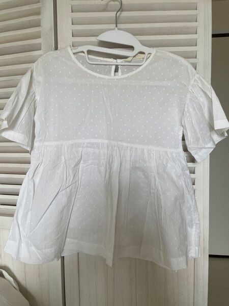 H&M 半袖 ホワイト ブラウス キッズ 140cm コットン